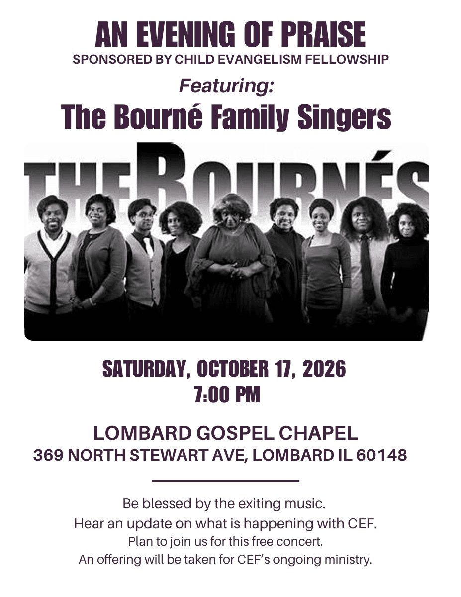 An Evening of Praise poster. Opens the full poster.